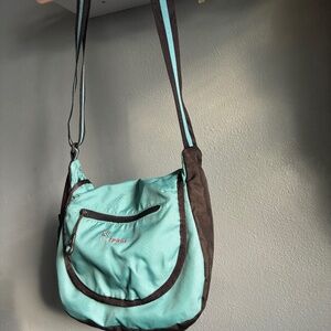 Sherpani Milli Crossbody Bag - Aqua & Brown - Excellent Condition
